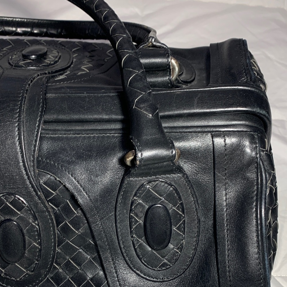 Bottega Veneta Woven Leather Satchel - Classic Black Doctor Bag - Picture 7 of 16